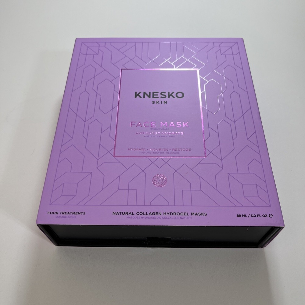 KNESKO SKIN Amethyst Hydrate Collagen Face Masks (4) NIB Retail = $132